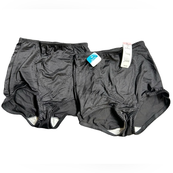 BALI Black panty brief w tummy control panel shapewear Size large pack of 2 NWT - Picture 2 of 2